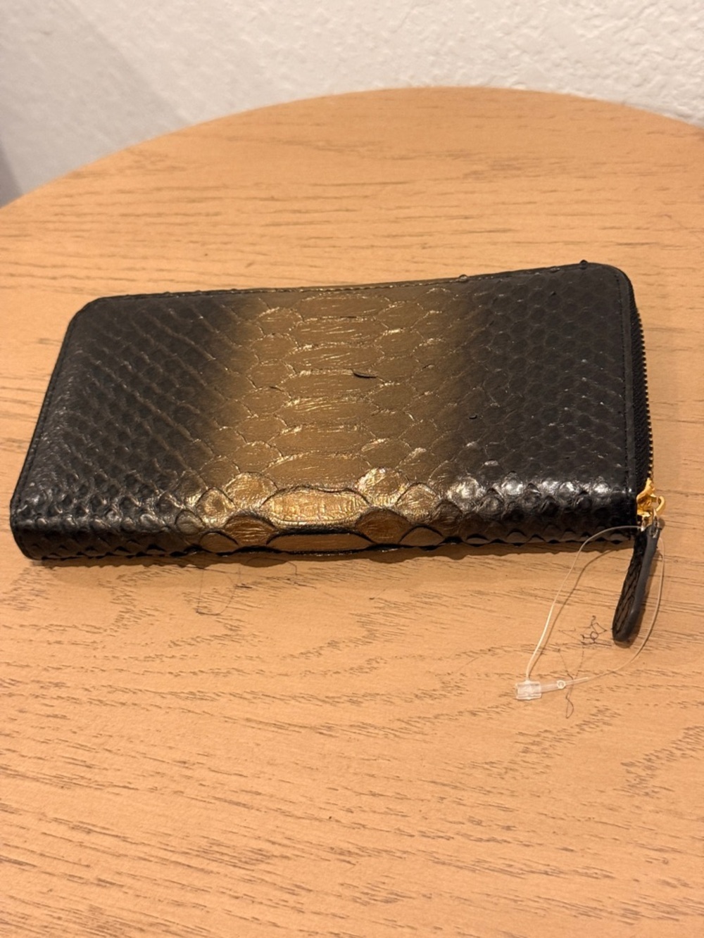 Black Python Zip Wallet - Black - Picture 3 of 9